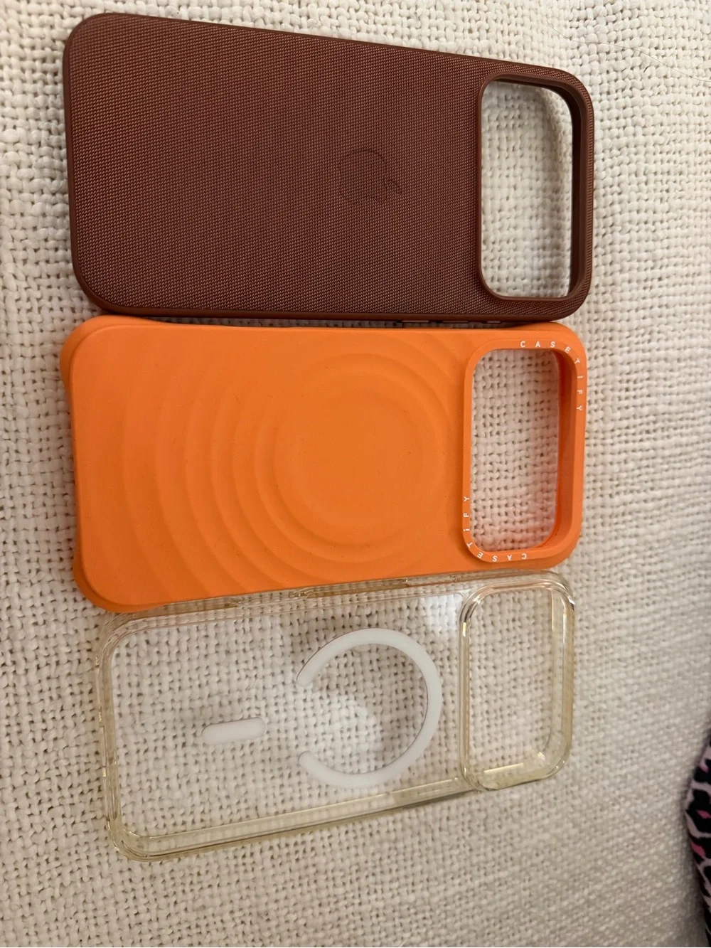 Apple MagSafe-Style Case Trio in Orange, Brown & Clear